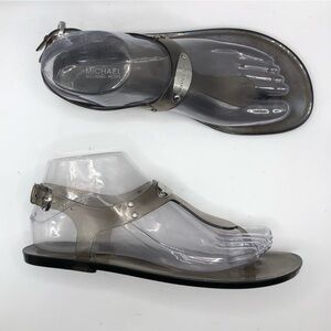 Michael Kors MK Plate Jelly Thong Sandals
